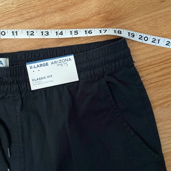 Arizona Classic Fit Shorts Men’s Black Sz XL Pull on elastic waist 8’ inseam - Picture 6 of 10
